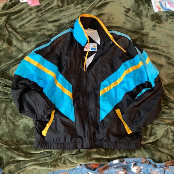 Misty Valley Sport Jackets & Blazers - Vintage Misty Valley windbreaker 90's Black/Teal/Yellow size S